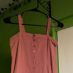 pink button up dress